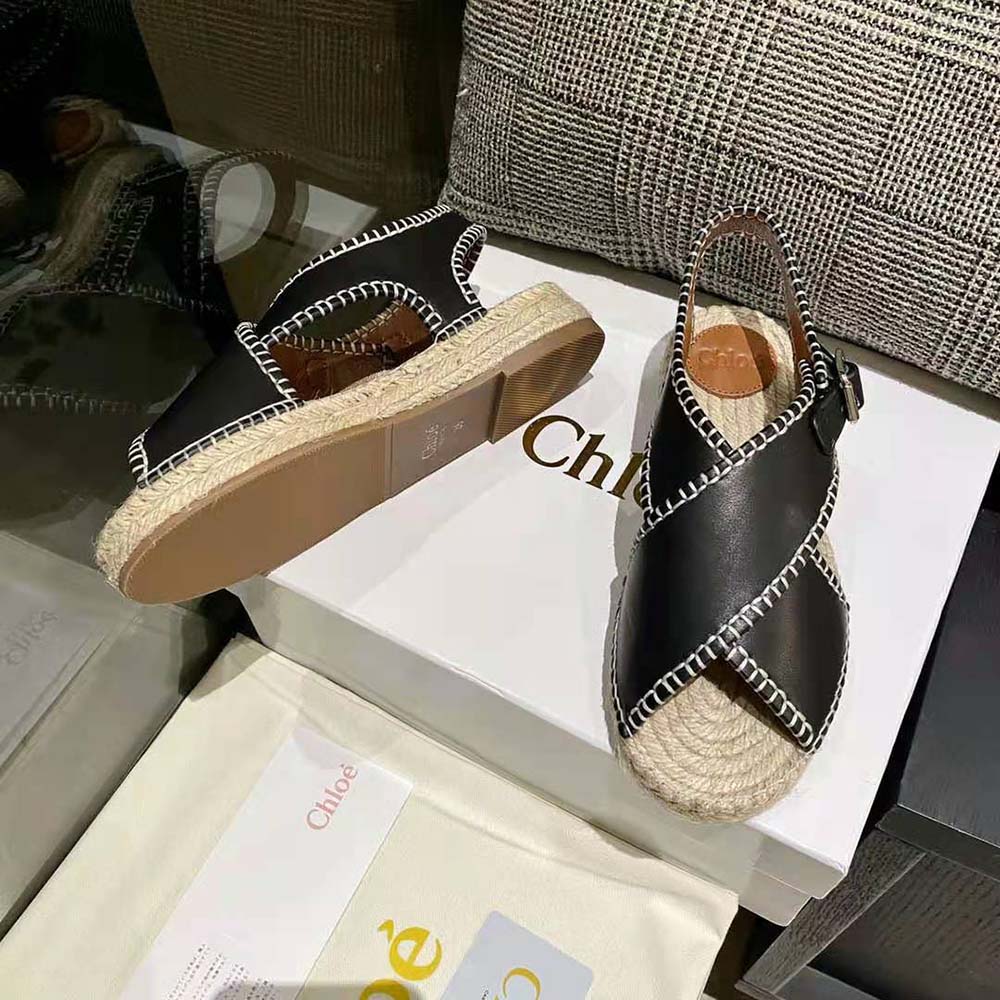 Chloe Women Lucinda Flat Espadrille-Black - image 6