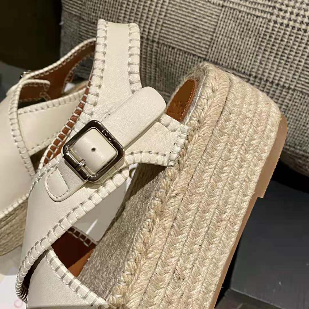 Chloe Women Lucinda Platform Espadrille in 6cm Heel Height-White - image 10