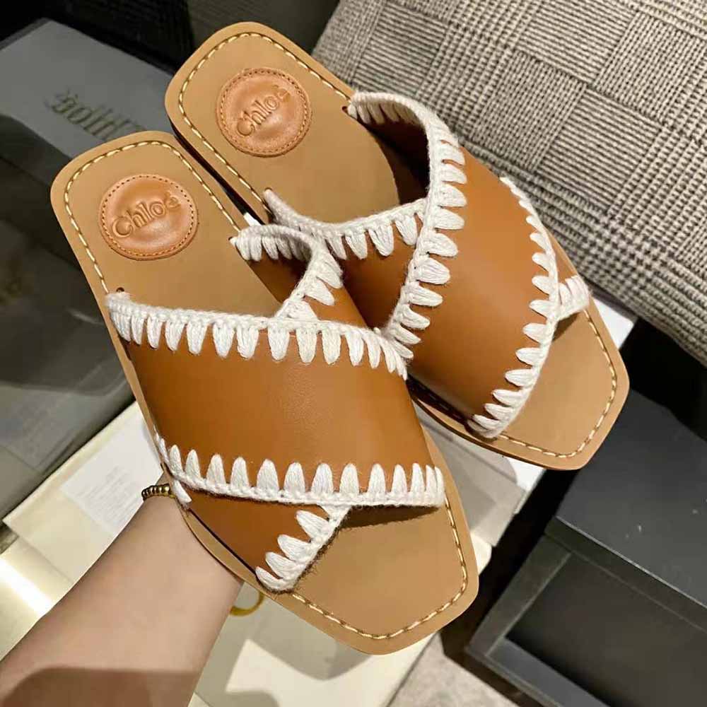 Chloe Women Woody Flat Slide-Brown - image 9