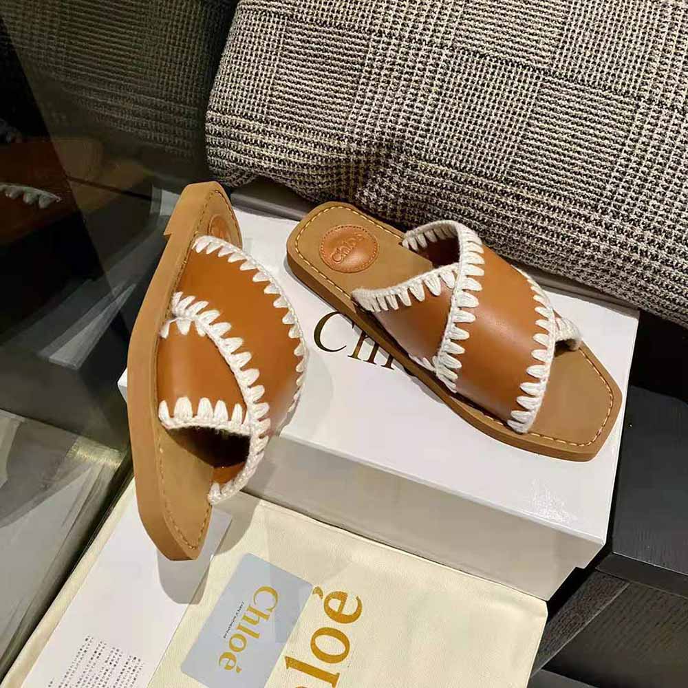 Chloe Women Woody Flat Slide-Brown - image 8