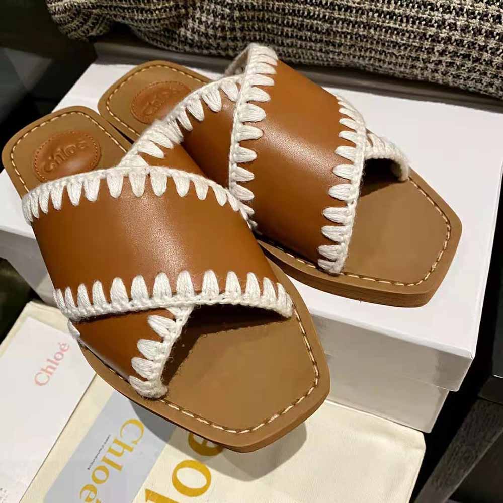 Chloe Women Woody Flat Slide-Brown - image 7