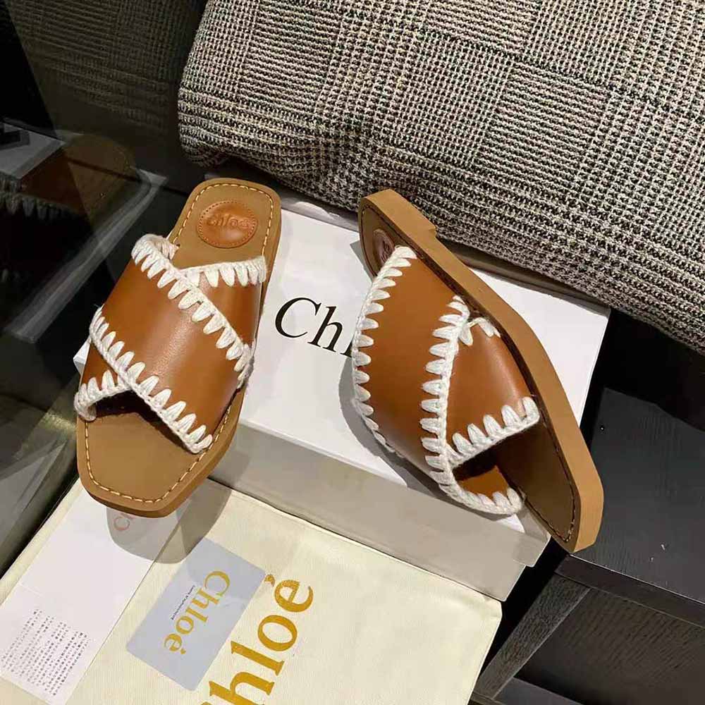 Chloe Women Woody Flat Slide-Brown - image 6
