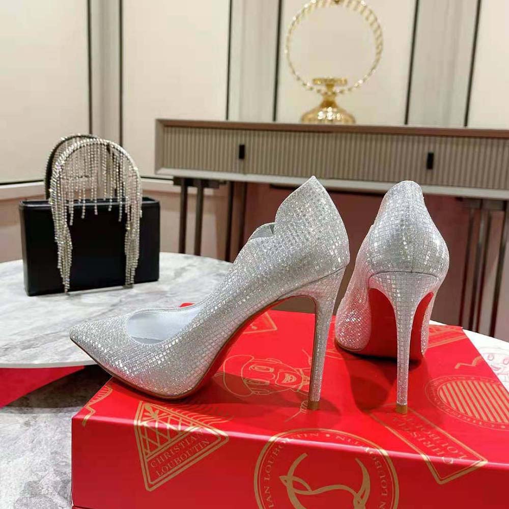 Christian Louboutin Women Hot Chick 100 mm Heel Height-Silver - image 7