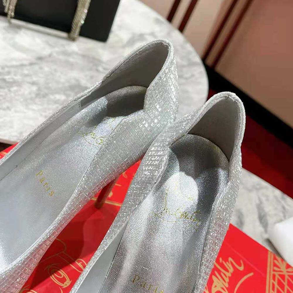 Christian Louboutin Women Hot Chick 100 mm Heel Height-Silver - image 10