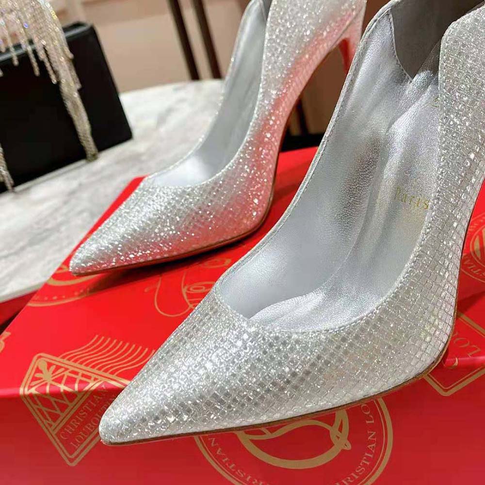 Christian Louboutin Women Hot Chick 100 mm Heel Height-Silver - image 9