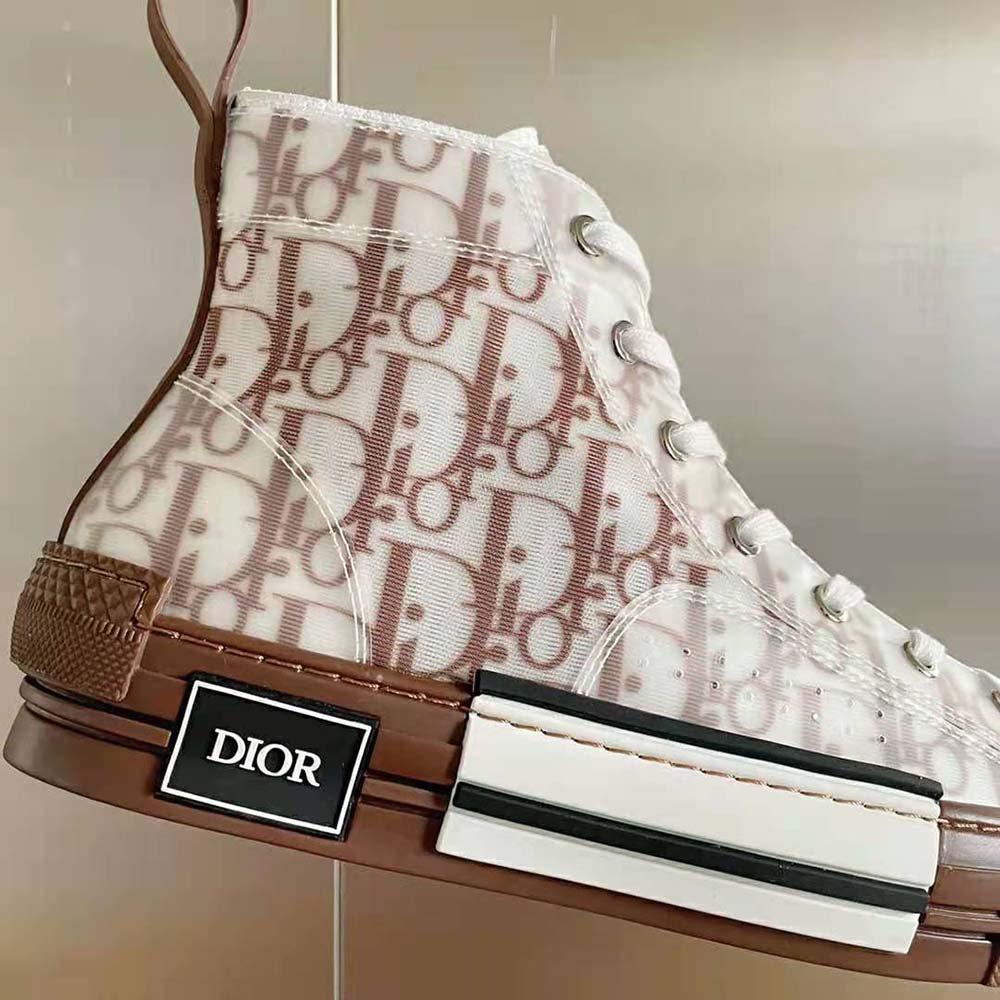Dior Men B23 High-Top Sneaker Coffee Dior Oblique Canvas - image 9