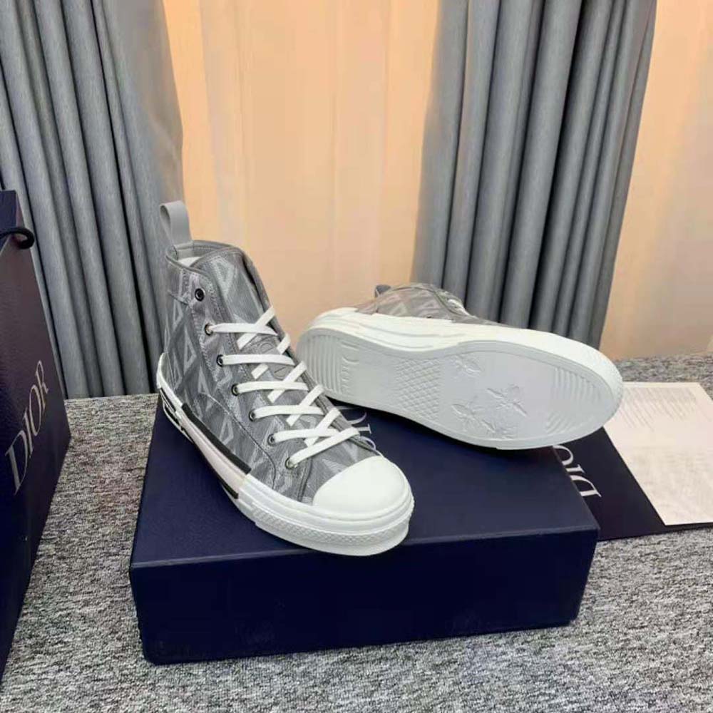 Dior Unisex B23 High-Top Sneaker Dior Gray CD Diamond Canvas - image 10