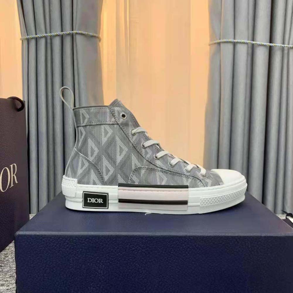 Dior Unisex B23 High-Top Sneaker Dior Gray CD Diamond Canvas - image 8