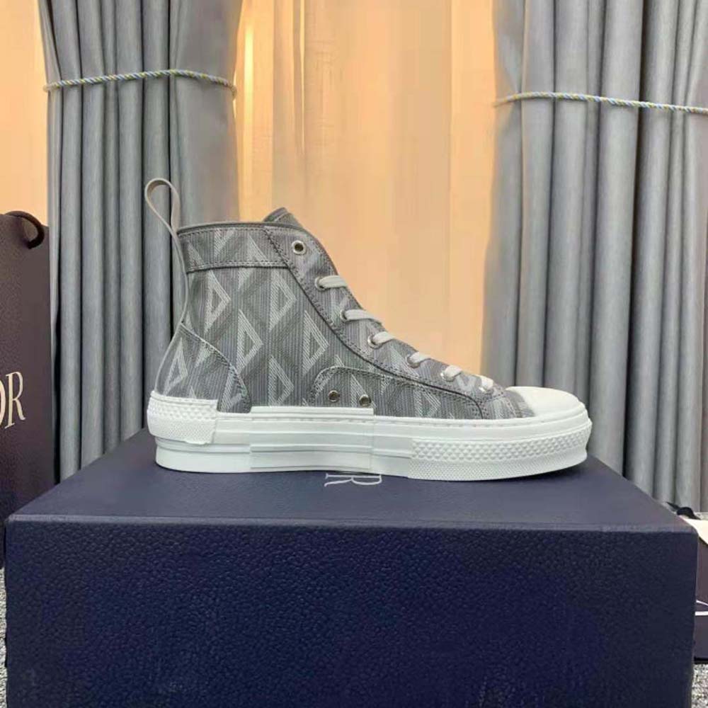 Dior Unisex B23 High-Top Sneaker Dior Gray CD Diamond Canvas - image 7