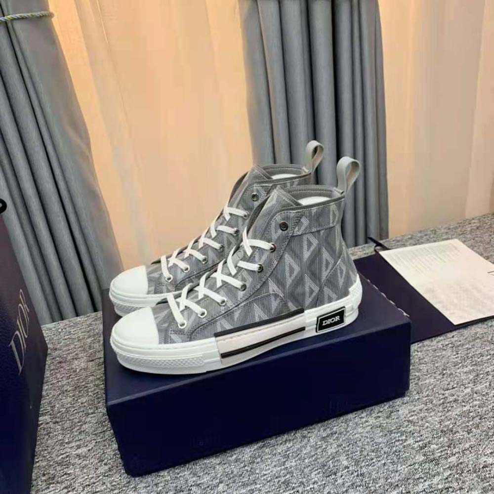 Dior Unisex B23 High-Top Sneaker Dior Gray CD Diamond Canvas - image 6