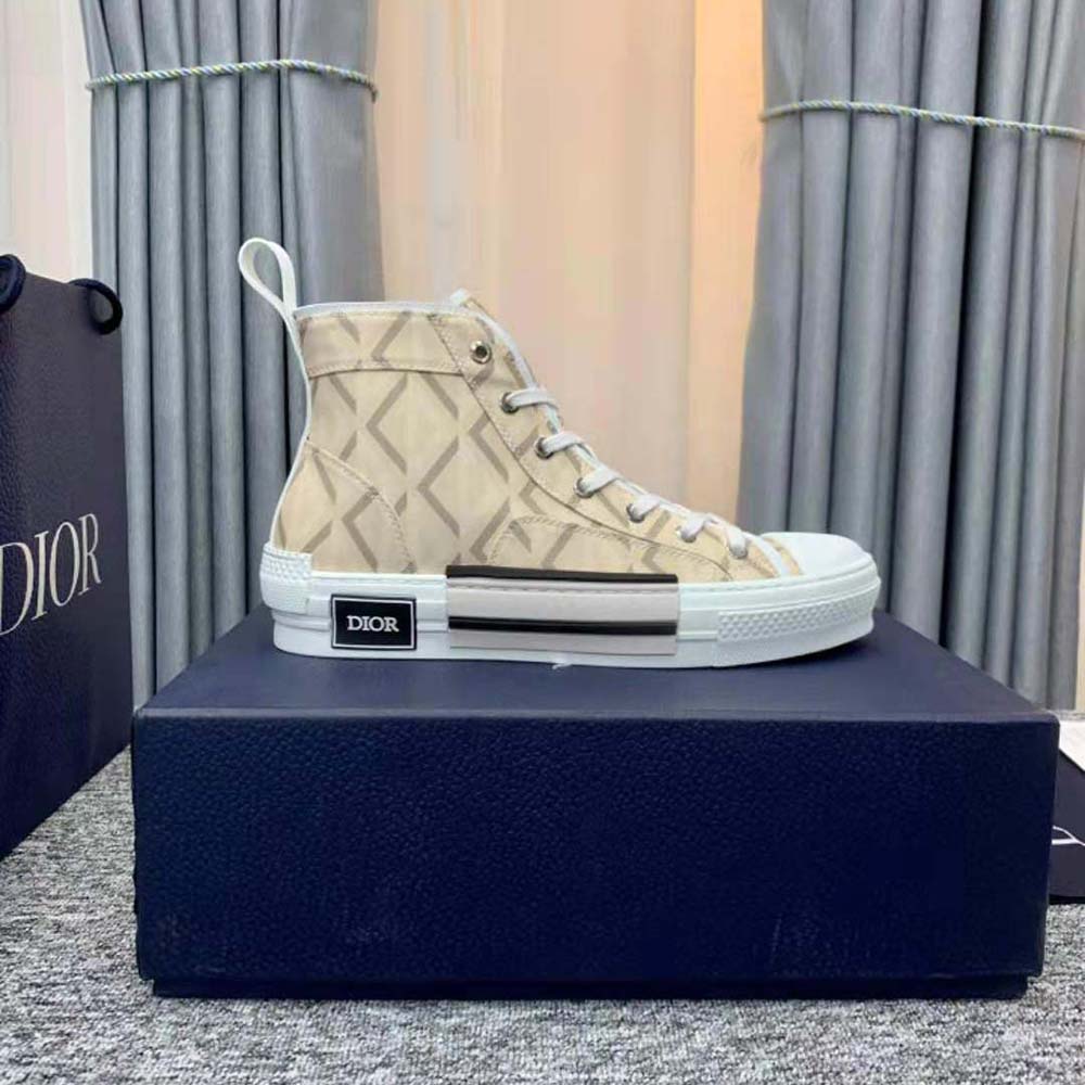 Dior Unisex B23 High-Top Sneaker Natural CD Diamond Canvas - image 8