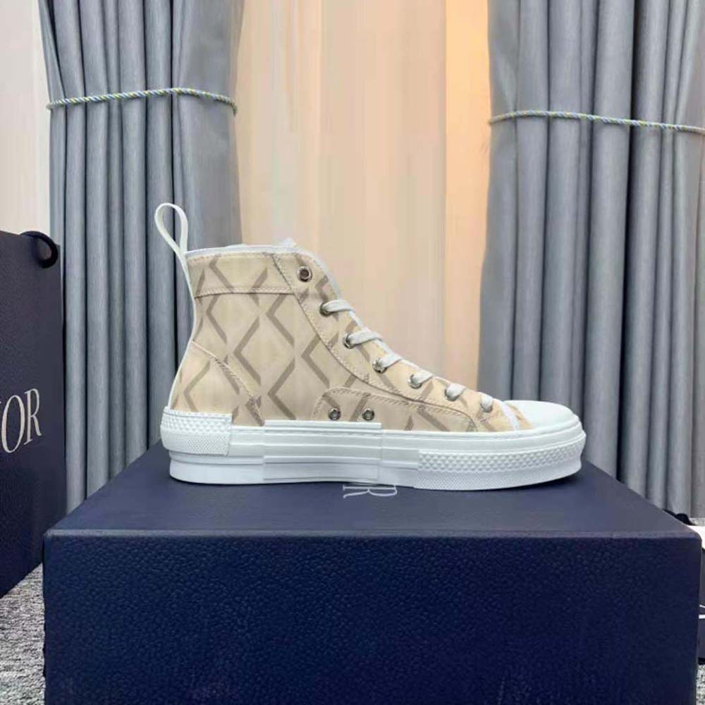 Dior Unisex B23 High-Top Sneaker Natural CD Diamond Canvas - image 9