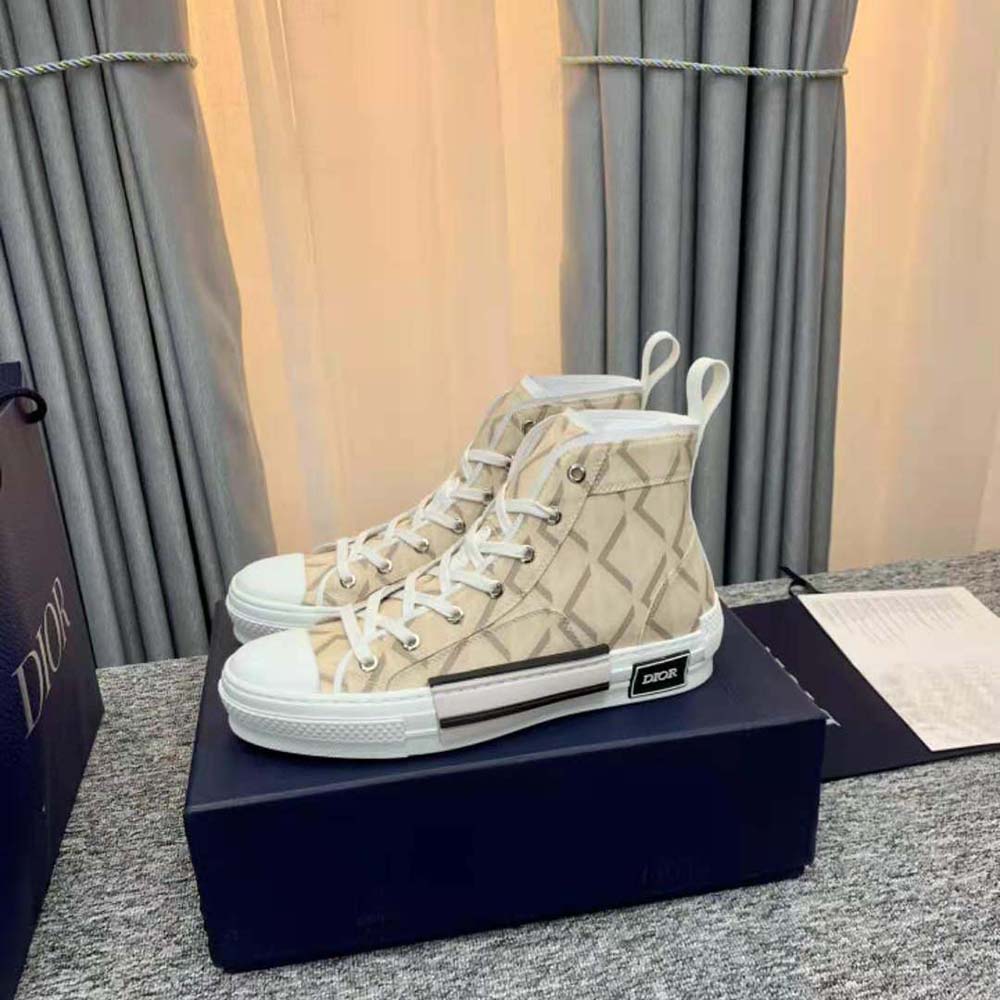 Dior Unisex B23 High-Top Sneaker Natural CD Diamond Canvas - image 5