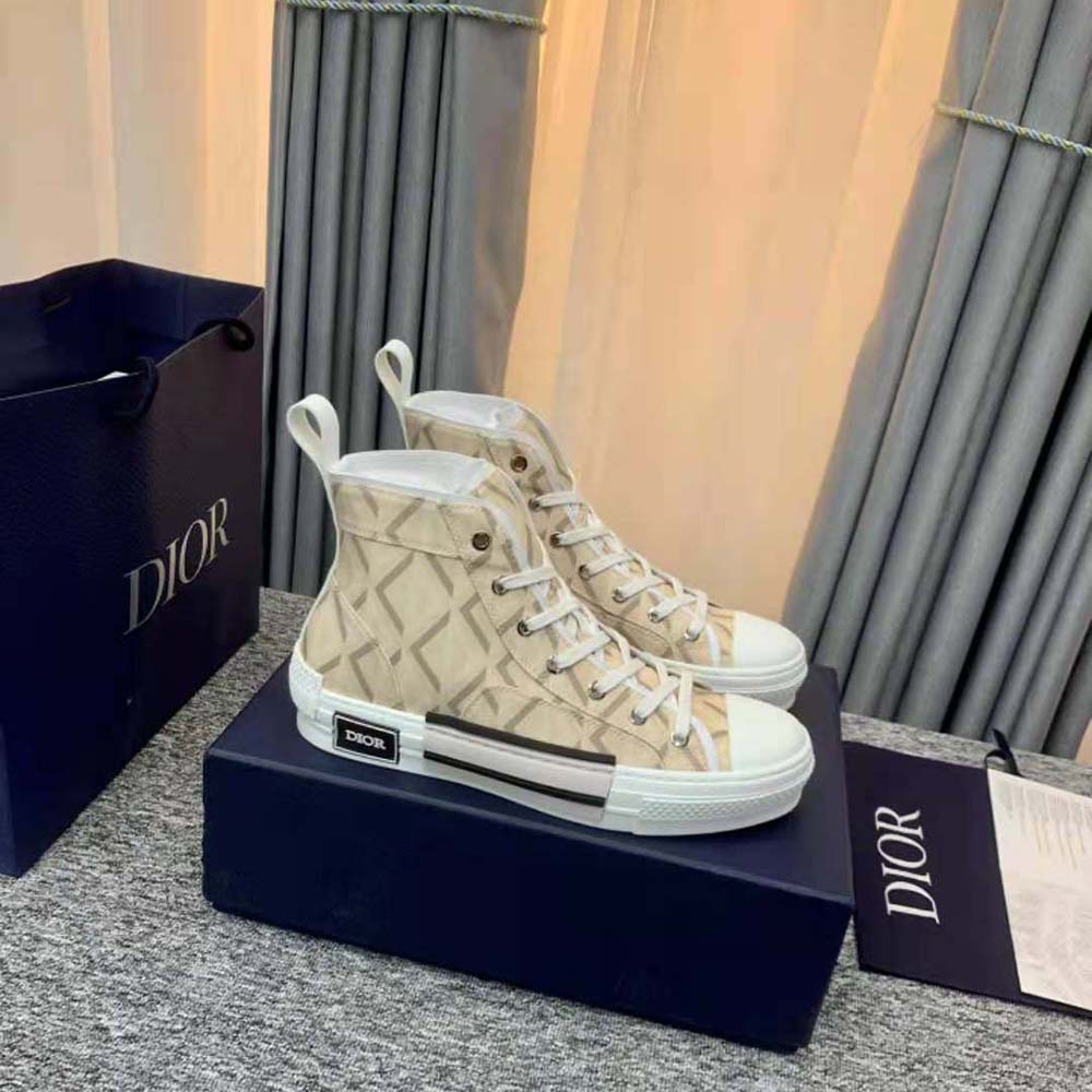 Dior Unisex B23 High-Top Sneaker Natural CD Diamond Canvas - image 6