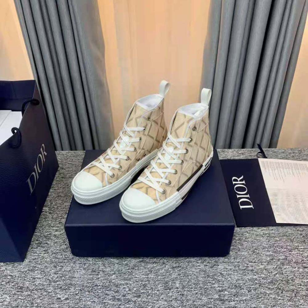 Dior Unisex B23 High-Top Sneaker Natural CD Diamond Canvas - image 4
