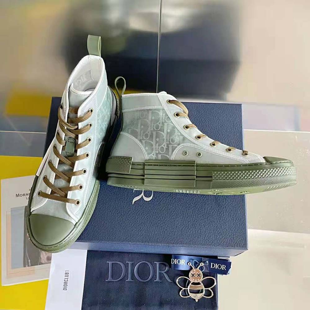 Dior Men B23 High-Top Sneaker Olive Dior Oblique Canvas - image 6