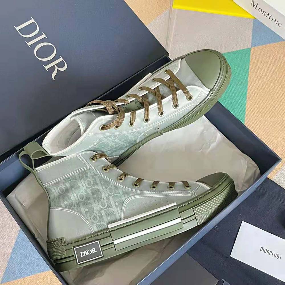Dior Men B23 High-Top Sneaker Olive Dior Oblique Canvas - image 5