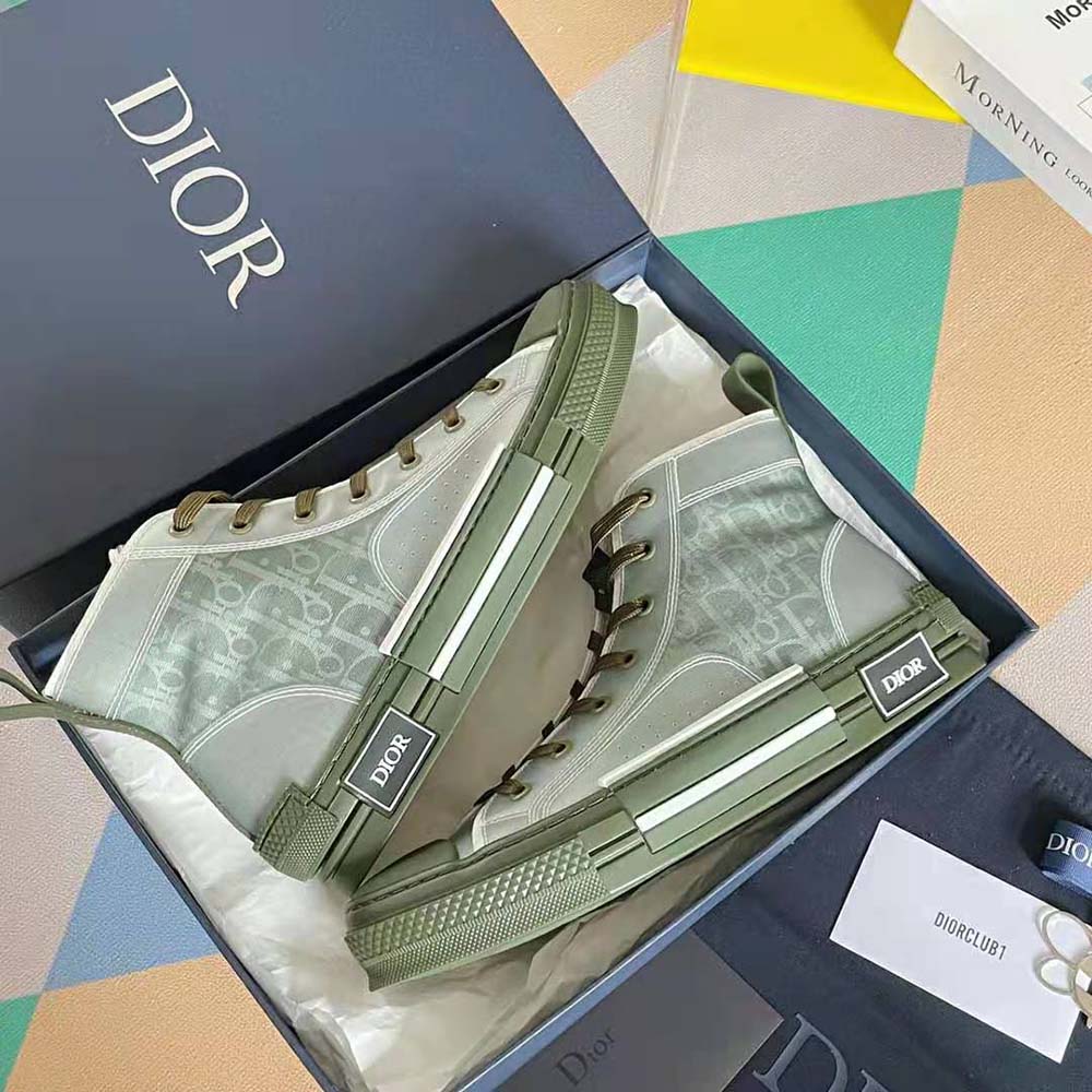 Dior Men B23 High-Top Sneaker Olive Dior Oblique Canvas - image 7