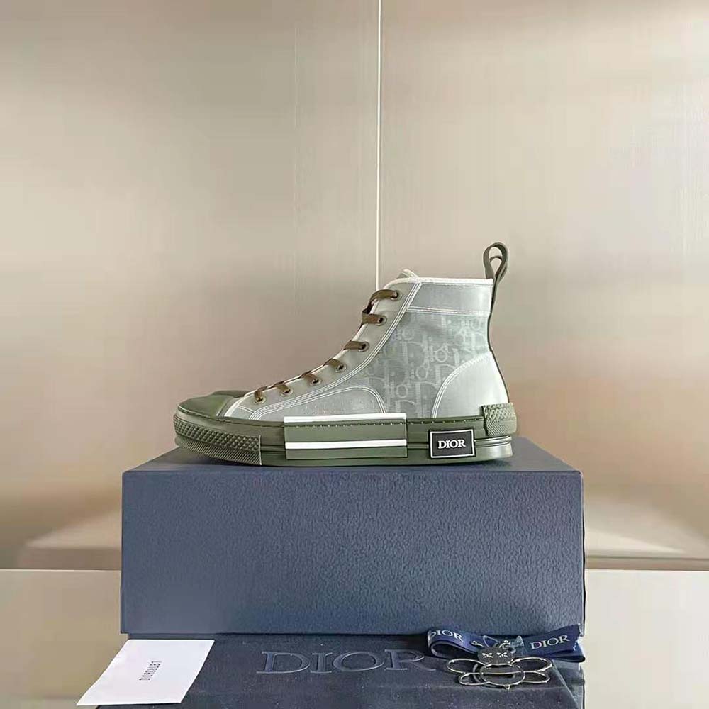 Dior Men B23 High-Top Sneaker Olive Dior Oblique Canvas - image 10