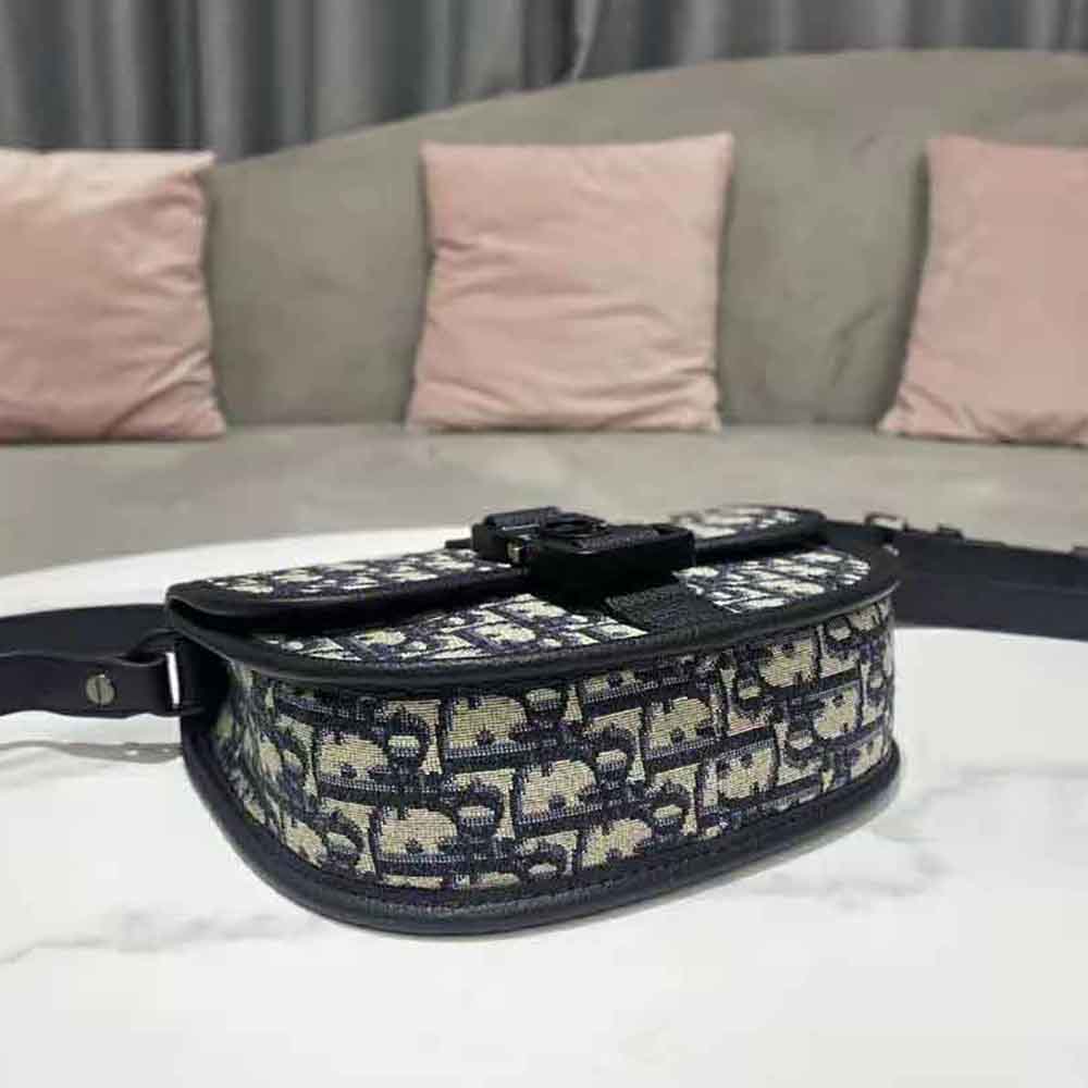 Dior Men Gallop Messenger Bag Beige and Black Dior Oblique Jacquard and Black Grained Calfskin - image 5