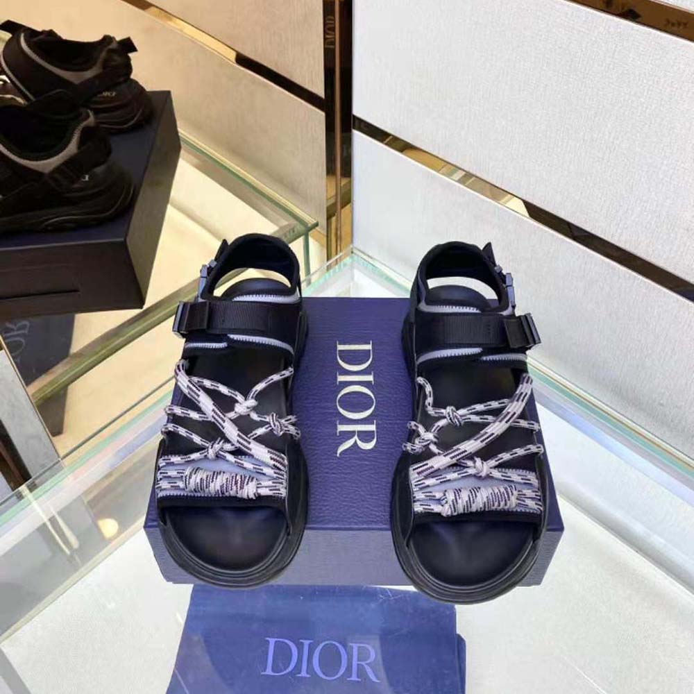 Top-down angle showing straps and open-toe design of Dior Men H-Town Sandal