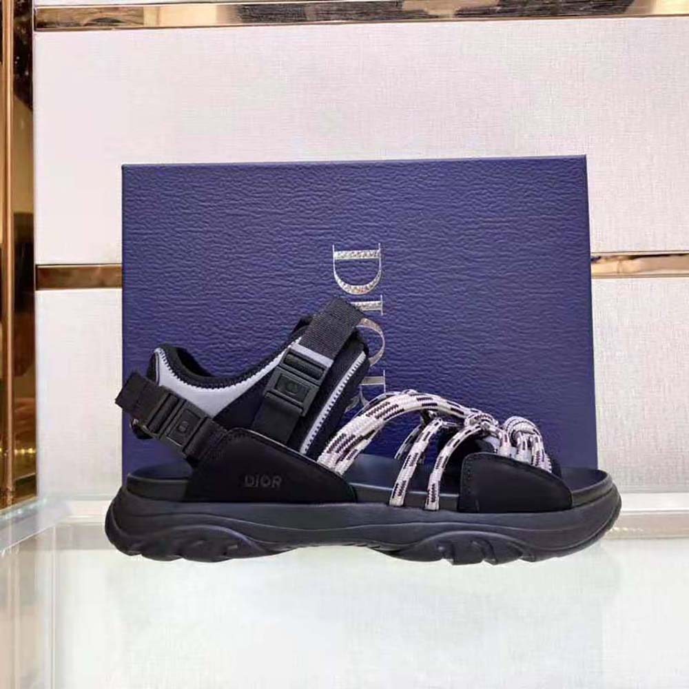 Dior Men H-Town Sandal Black and Gray Technical Fabric with Brown Nubuck Calfskin - image 6