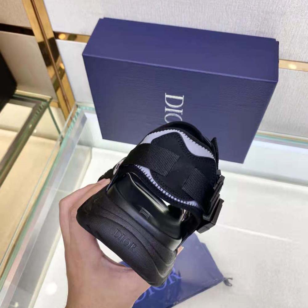 Dior Men H-Town Sandal Black and Gray Technical Fabric with Brown Nubuck Calfskin - image 10