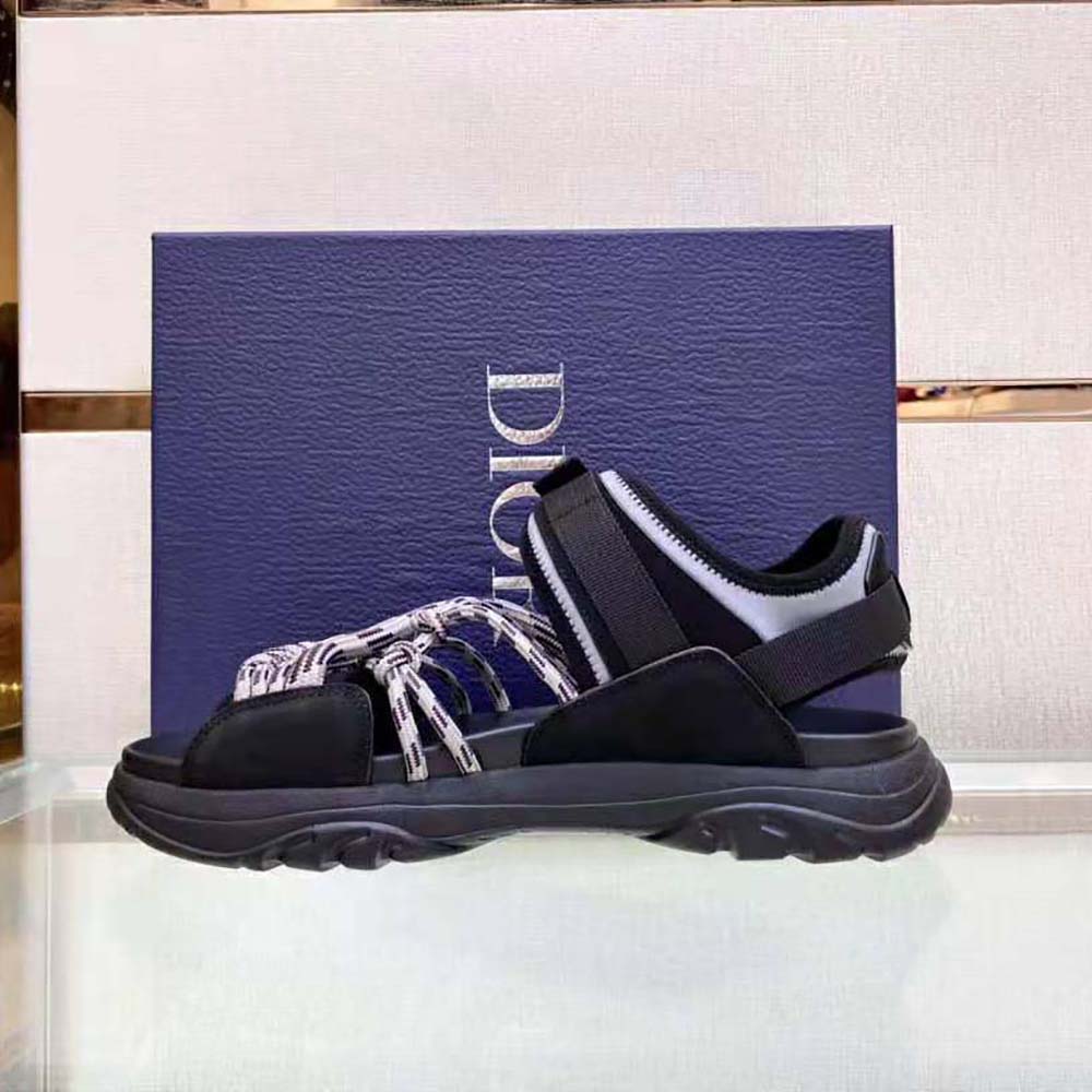 Dior Men H-Town Sandal Black and Gray Technical Fabric with Brown Nubuck Calfskin - image 7