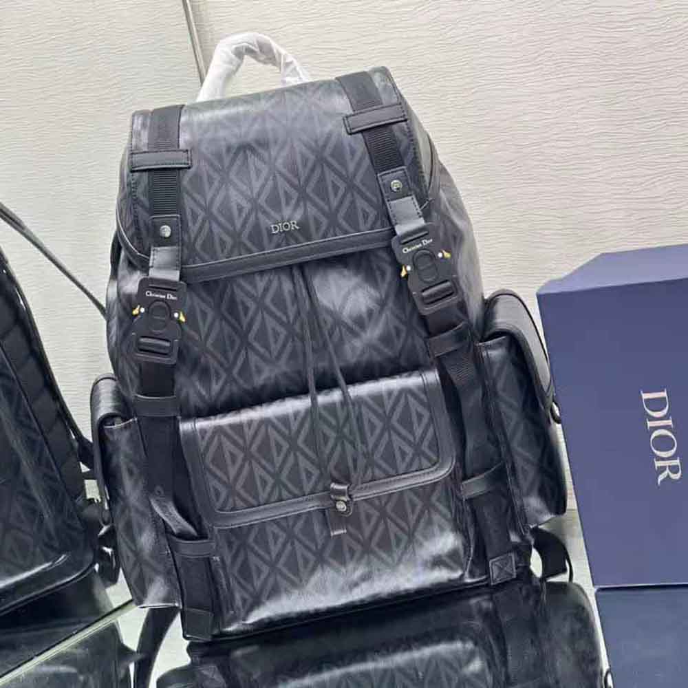 Dior Men Hit the Road Backpack Black CD Diamond Canvas - image 4