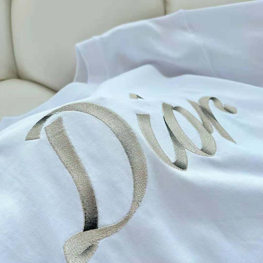 Dior Men Relaxed-Fit T-shirt White Organic Cotton Compact Jersey - image 5