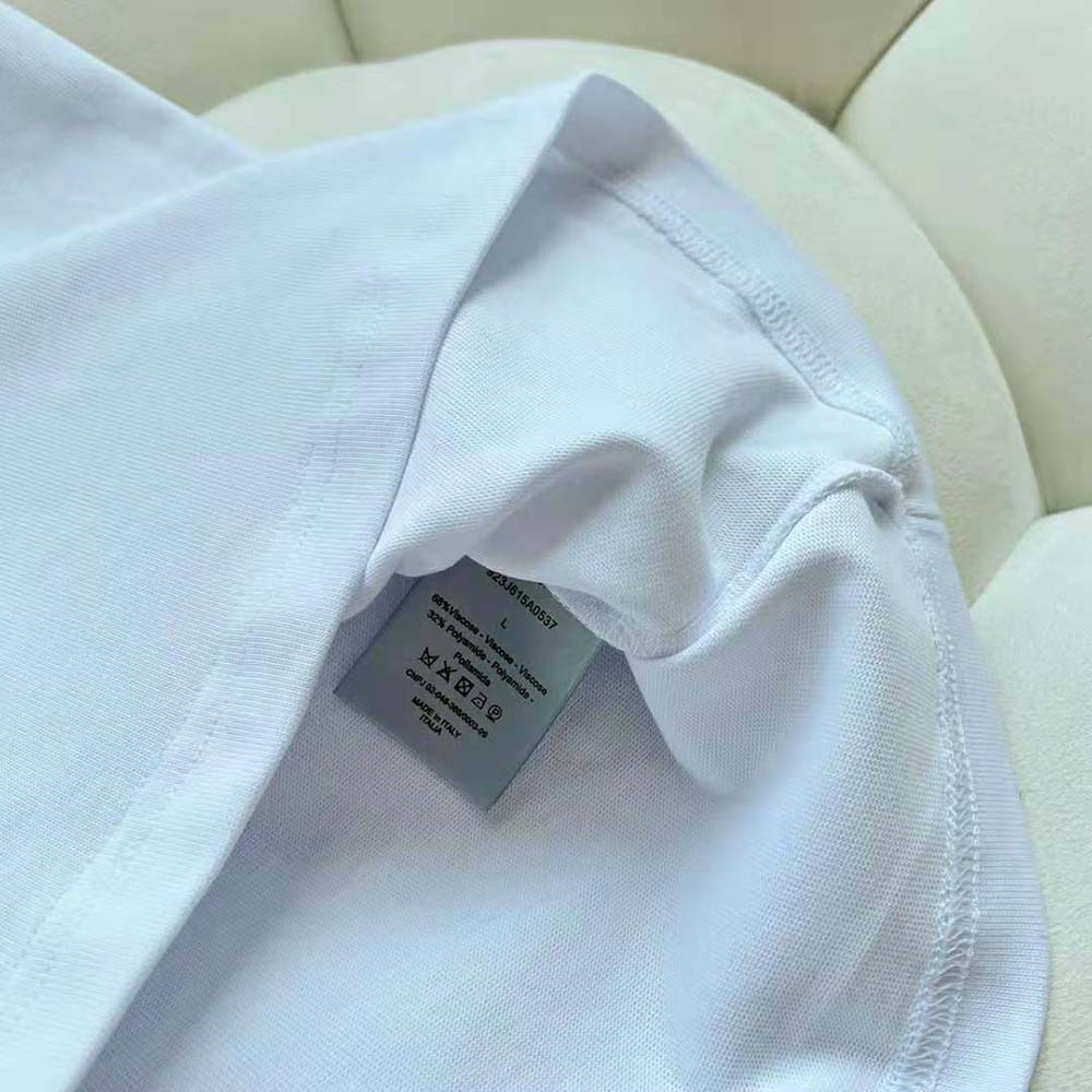 Dior Men Relaxed-Fit T-shirt White Organic Cotton Compact Jersey - image 8