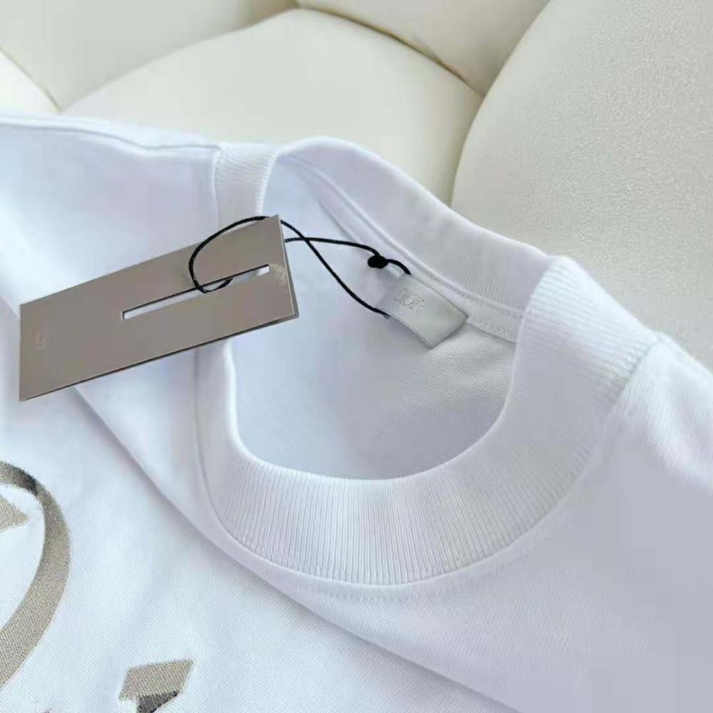 Dior Men Relaxed-Fit T-shirt White Organic Cotton Compact Jersey - image 6