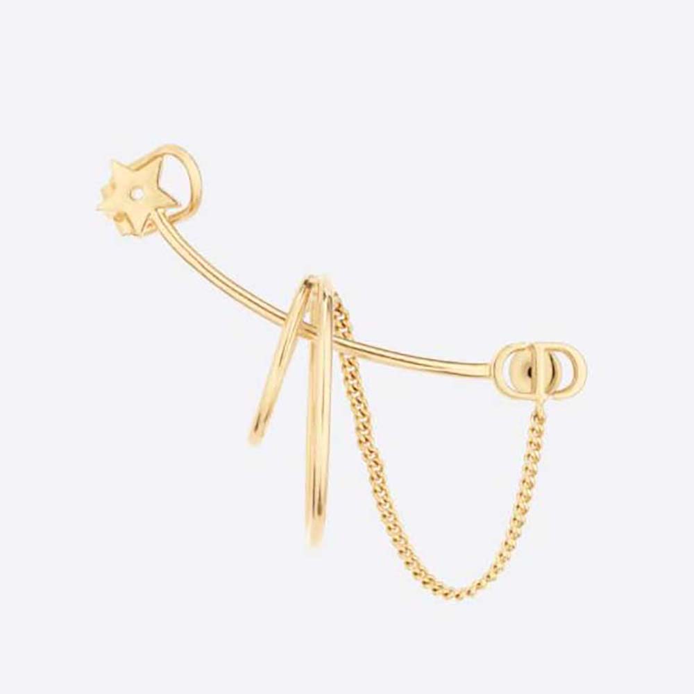 Front angle of Dior Women 30 Montaigne Ear Jewelry Gold-Finish Metal