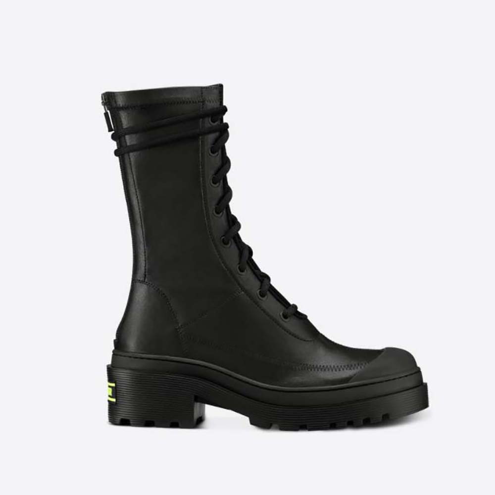 Side profile of Dior Women Arcade Ankle Boot Black Stretch Lambskin