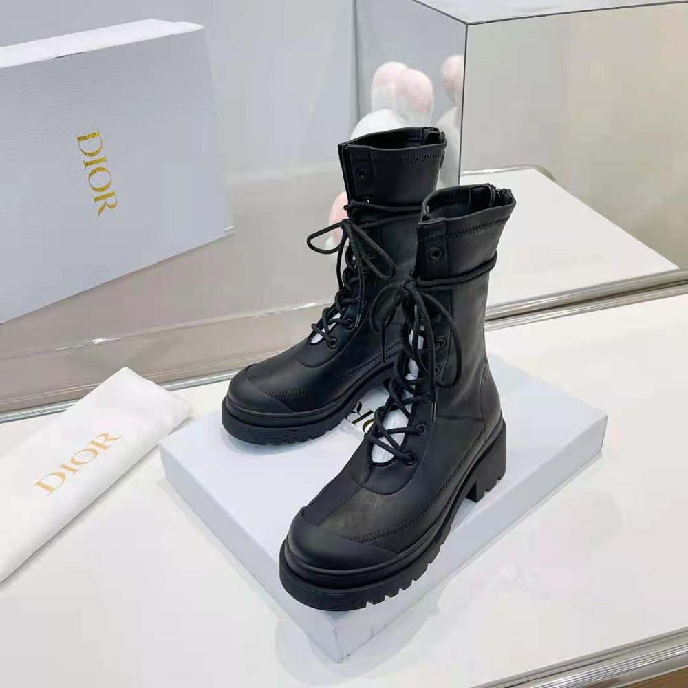 Back view showing silhouette and Dior logo hardware on Dior Women Arcade Ankle Boot