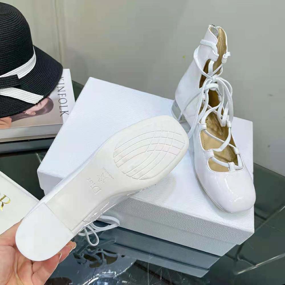 Dior Women Arty Lace-up Ankle Boot White Patent Calfskin - image 10
