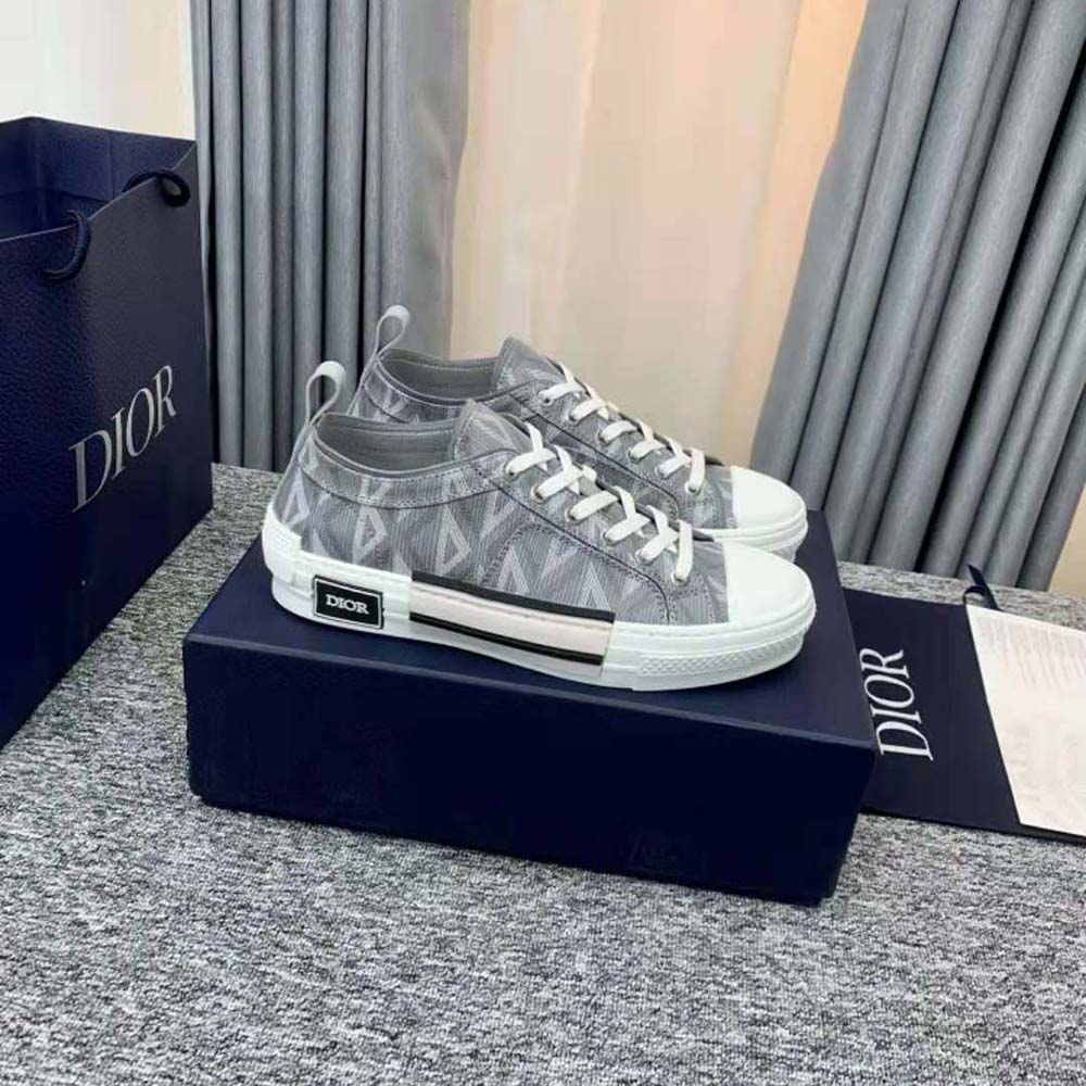 Dior Unisex B23 Low-Top Sneaker Dior Gray CD Diamond Canvas - image 4