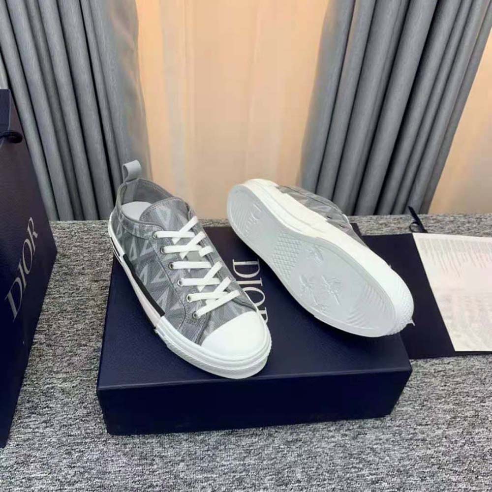 Dior Unisex B23 Low-Top Sneaker Dior Gray CD Diamond Canvas - image 8