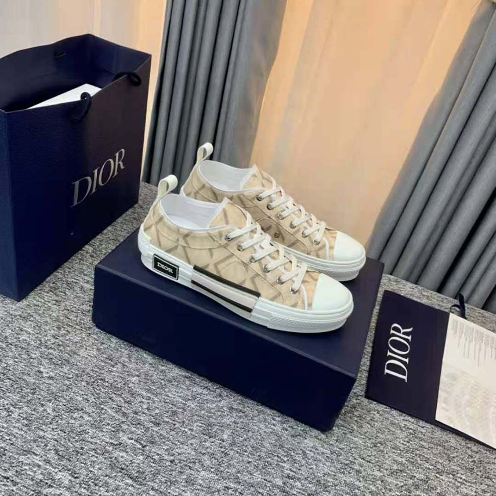 Dior Unisex B23 Low-Top Sneaker Natural CD Diamond Canvas - image 8