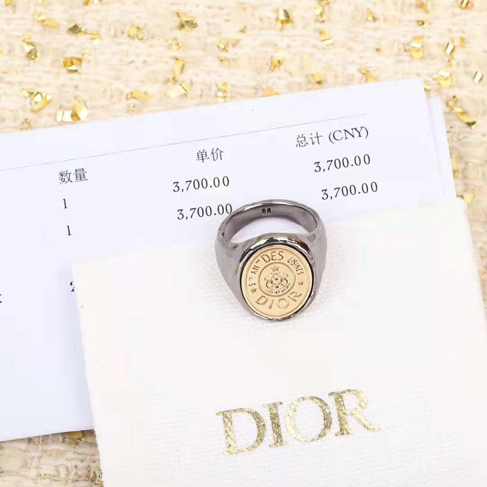 Dior Women CD Legacy Ring Ruthenium- and Gold-Finish Metal - image 4
