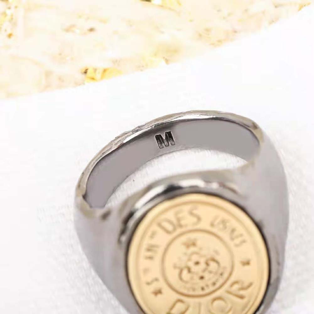 Dior Women CD Legacy Ring Ruthenium- and Gold-Finish Metal - image 7