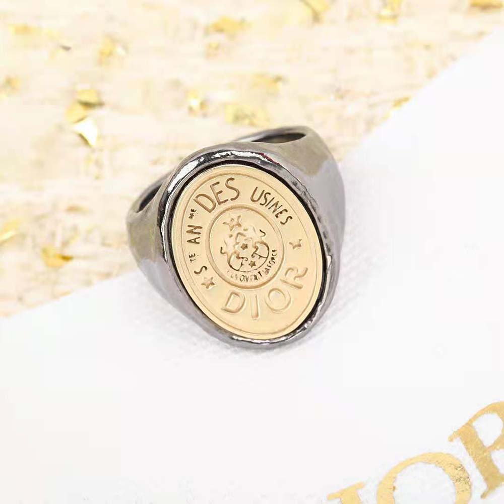 Dior Women CD Legacy Ring Ruthenium- and Gold-Finish Metal - image 5