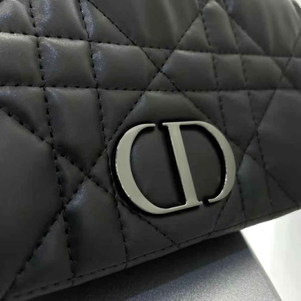 Dior Women Caro Macrocannage Pouch Black Quilted Macrocannage Calfskin - image 9