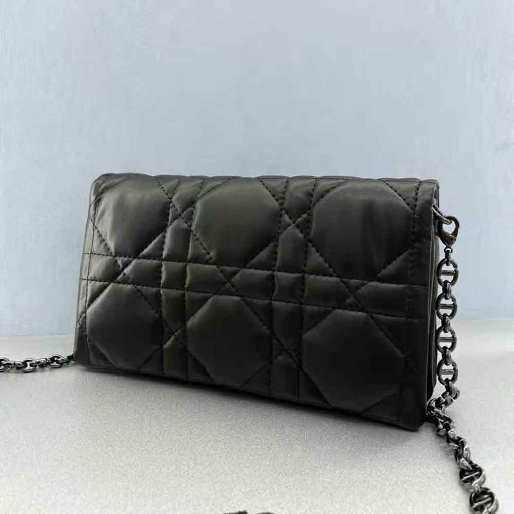 Dior Women Caro Macrocannage Pouch Black Quilted Macrocannage Calfskin - image 4