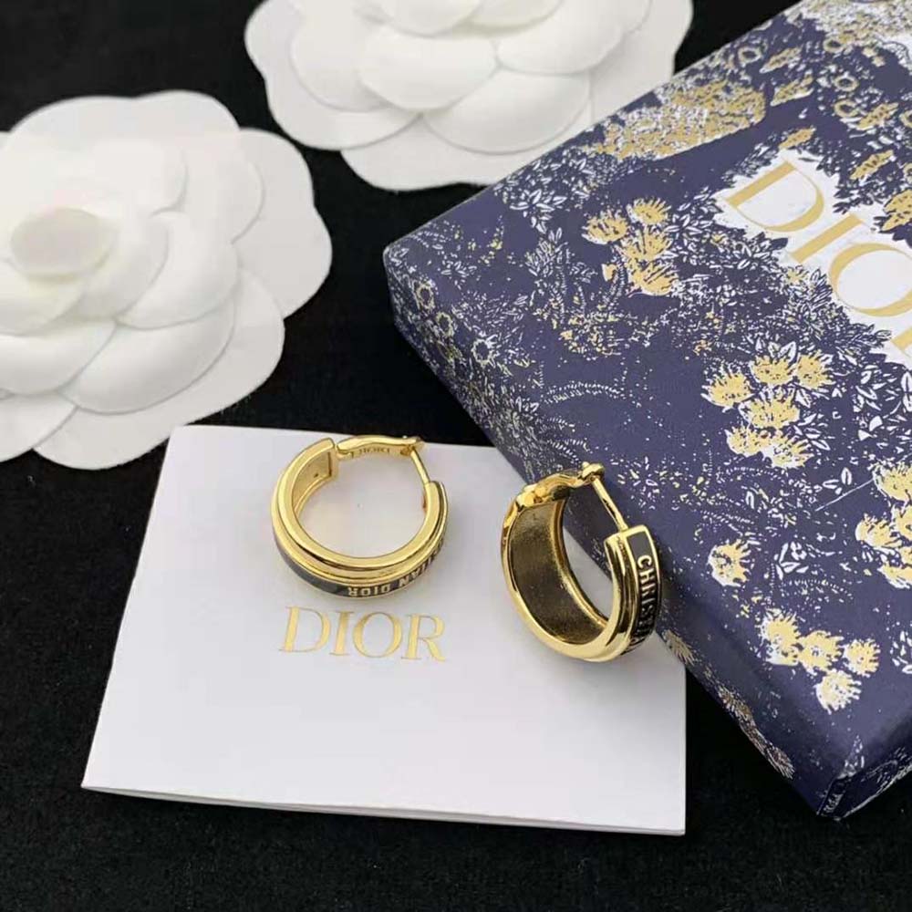 Dior Women Code Earrings Gold-Finish Metal and Black Lacquer - image 7