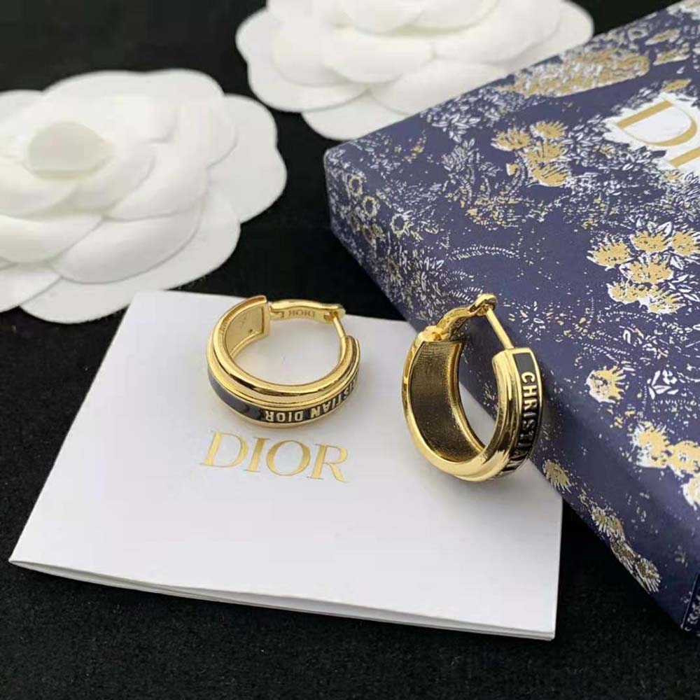 Dior Women Code Earrings Gold-Finish Metal and Black Lacquer - image 6