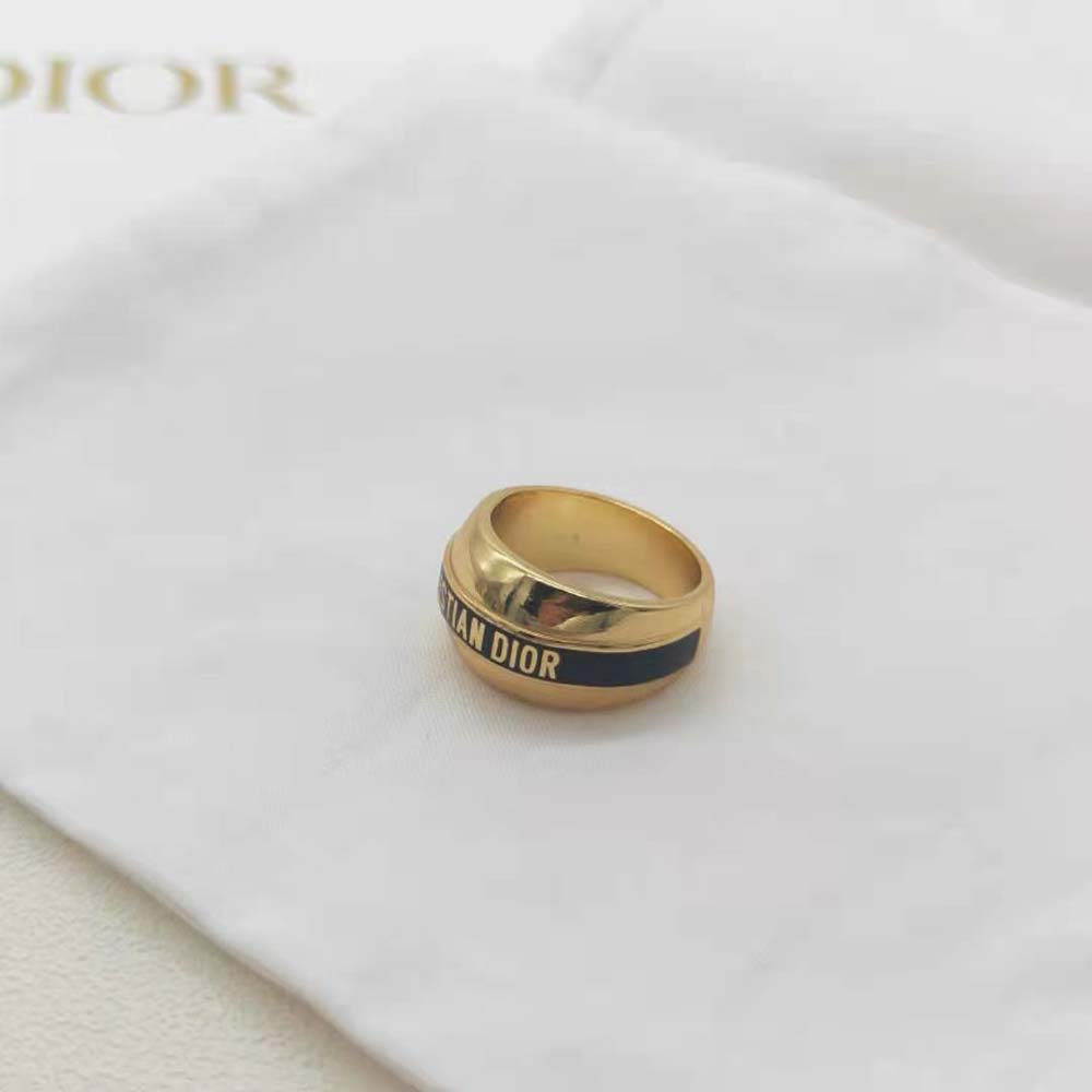 Dior Women Code Ring displayed on hand, highlighting sleek silhouette