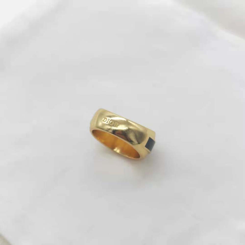 Dior Women Code Ring Gold-Finish Metal and Black Lacquer - image 6