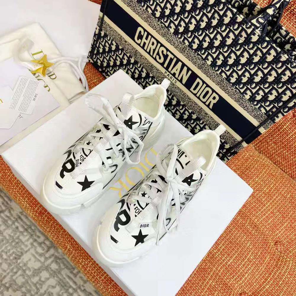 Close-up of Dior Union print detail on Dior Women D-Connect Sneaker