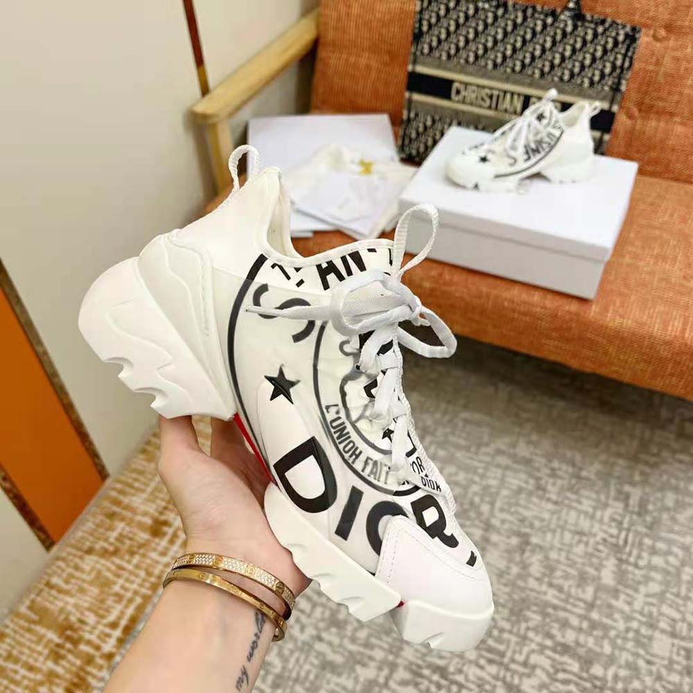 Dior Women D-Connect Sneaker White Technical Fabric with Dior Union Print - image 8